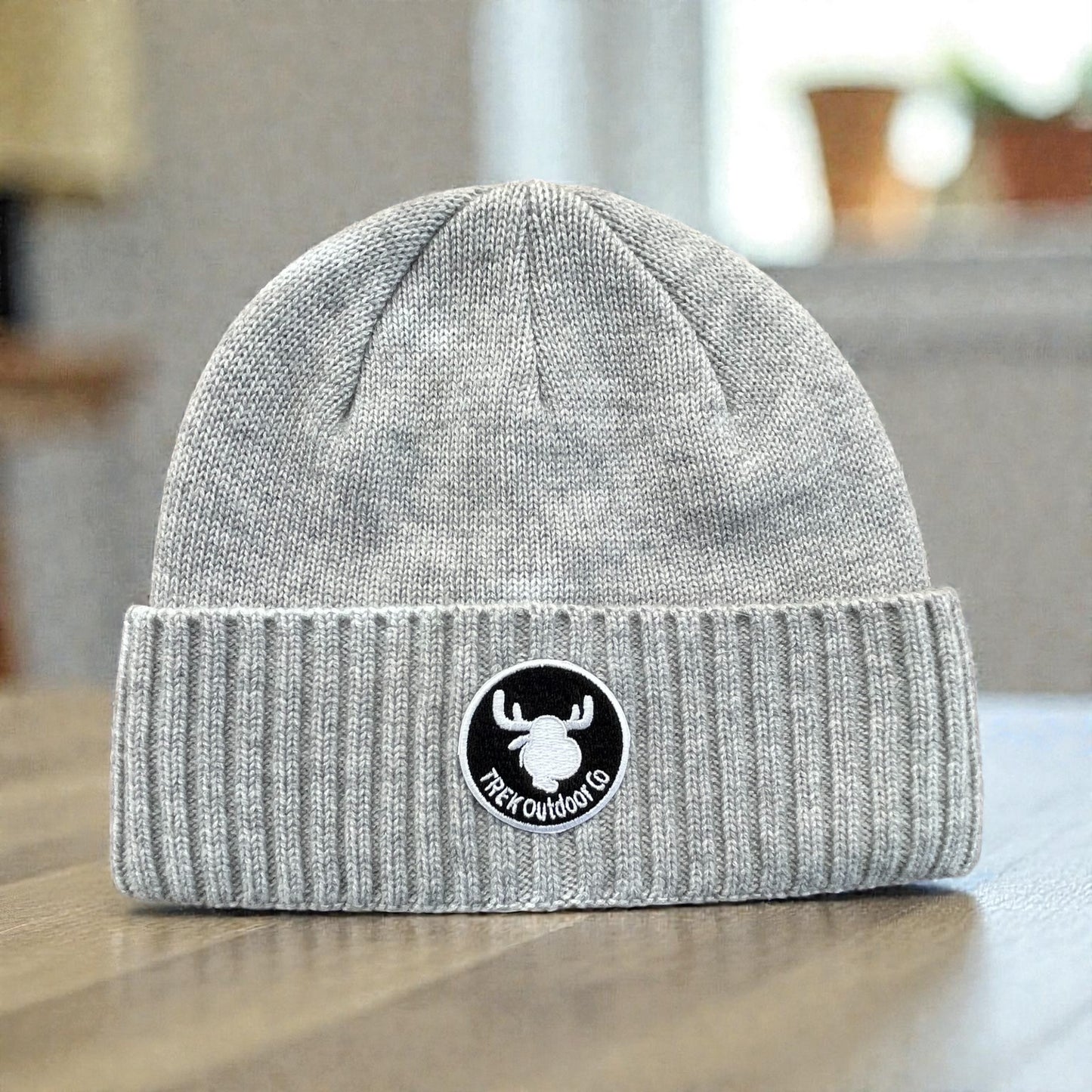 Trek Outdoor Co. Special Edition Fitted Cuffed Beanie – Light Grey