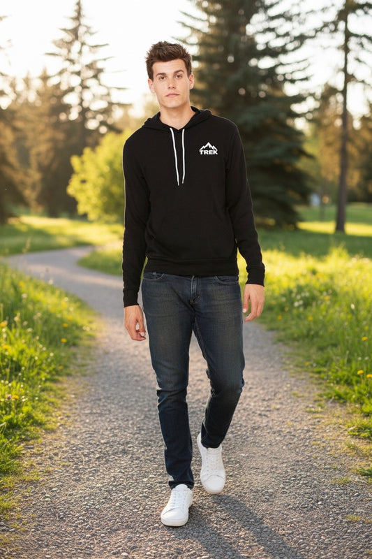 Trek Outdoor Co Embroidered Fleece Hoodie - Black Unisex