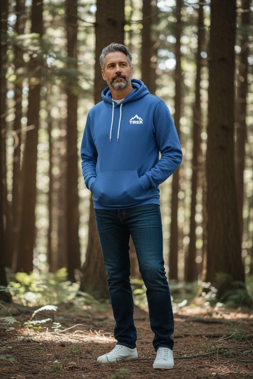 Trek Outdoor Co Embroidered Fleece Hoodie - Blue Unisex