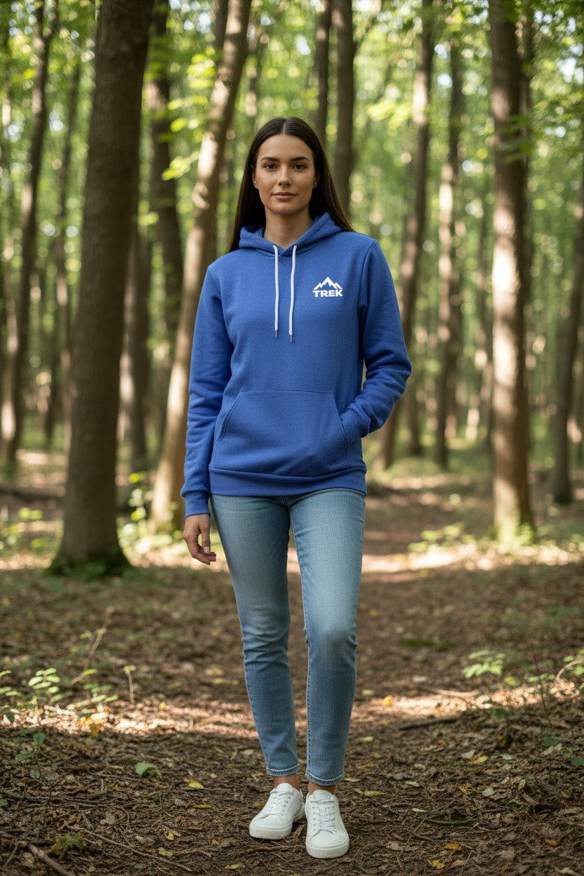 Trek Outdoor Co Embroidered Fleece Hoodie - Blue Unisex