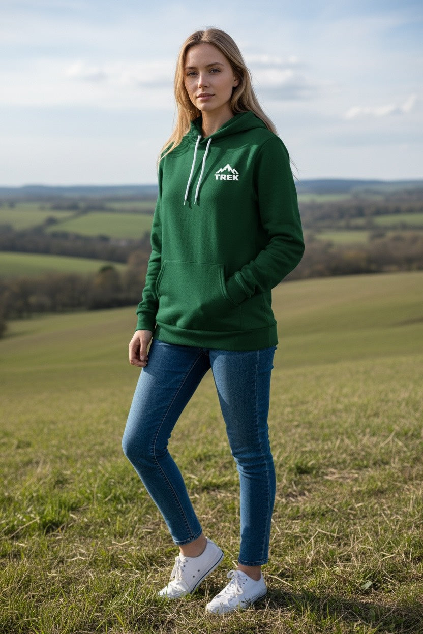Trek Outdoor Co Embroidered Fleece Hoodie - Green Unisex